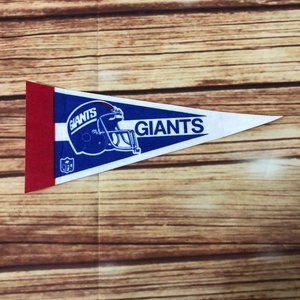 Vintage 90s NFL Football Mini Felt Pennant 4"x9" New York Giants